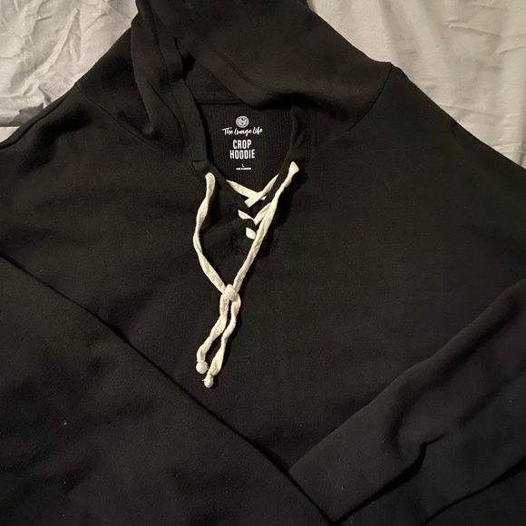 Cropped sweatshirt hoodie - Picture 2 of 2